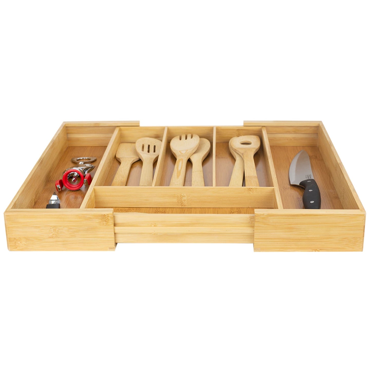 Expandable Bamboo Utensil Tray, Natural