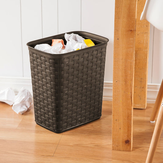 Sterilite 3.4 Gallon/13 Liter Weave Wastebasket Espresso