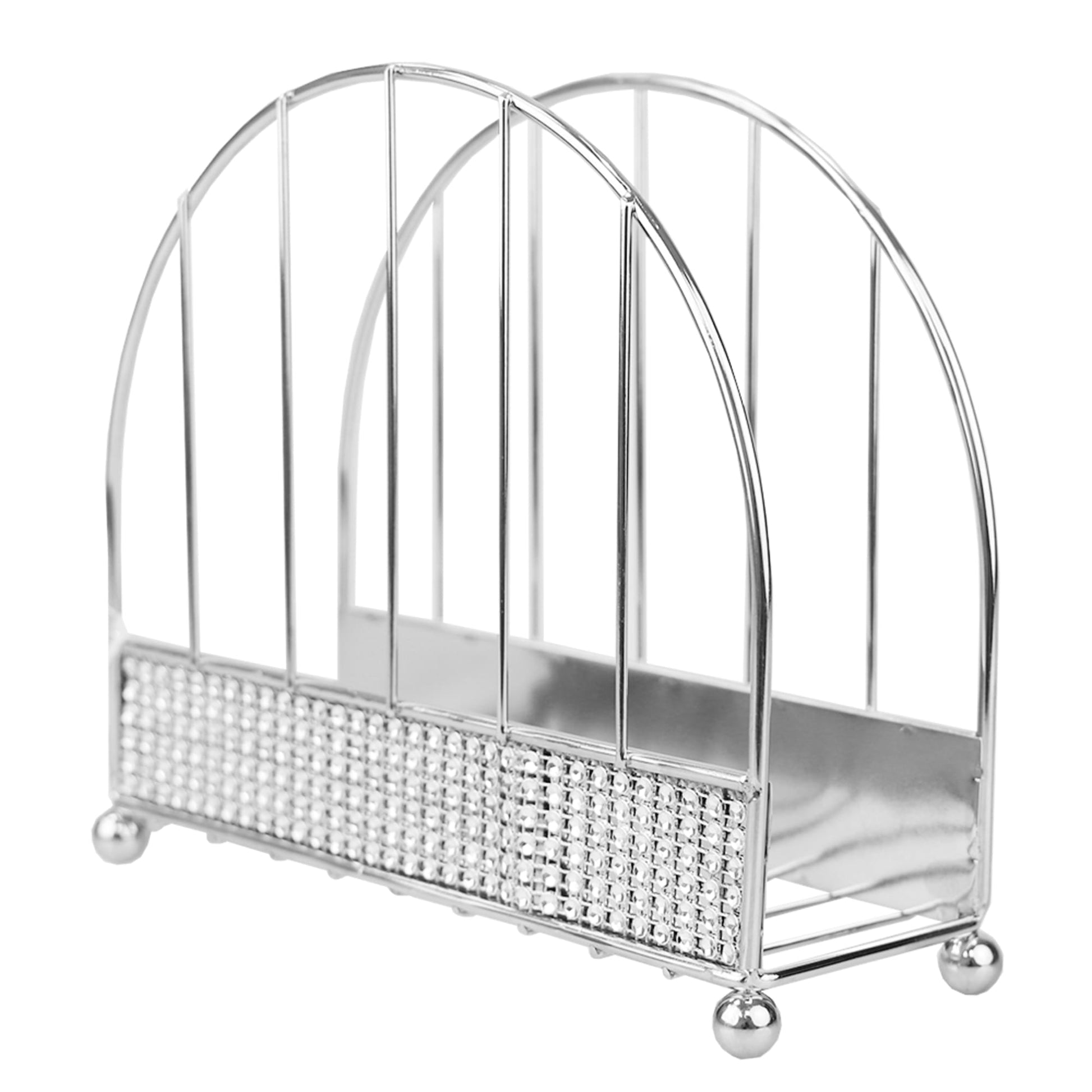 Home Basics Pave Flat Steel Napkin Holder with Weighted Pivoting Arm,  Chrome, KITCHEN ORGANIZATION