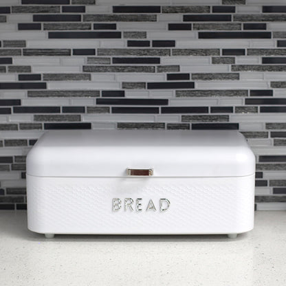 Soho Metal Bread Box, White
