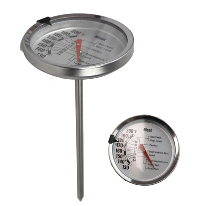 Instant Read Large Stainless Steel Mechanical Meat Thermometer, Silver