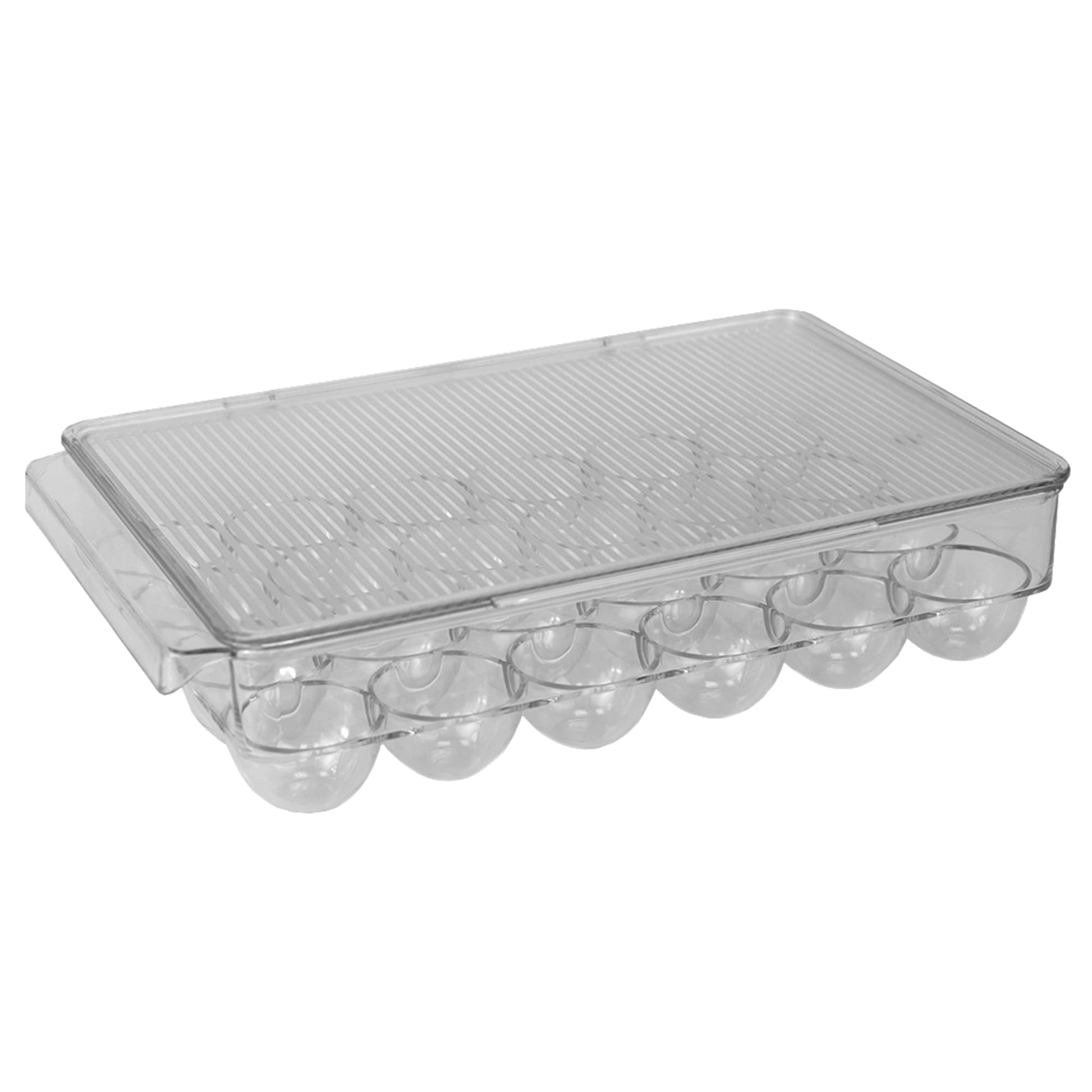 Stackable 24 Compartment BPA Free Plastic Extra Large Egg Holder Storage  Tray with Lid, Clear, KITCHEN ORGANIZATION