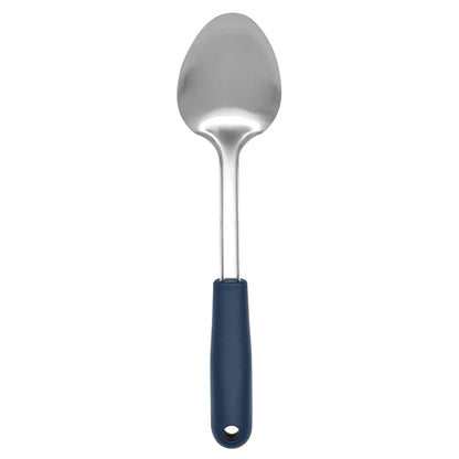 Michael Graves Design Comfortable Grip Stainless Steel Solid Spoon, Indigo