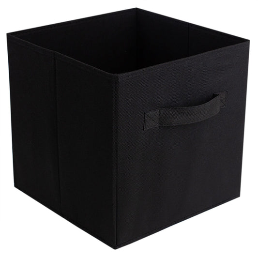 Collapsible and Foldable Non-Woven Storage Cube, Black