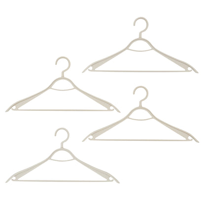 Plastic Hangers, (Pack of 4), Timber Beige