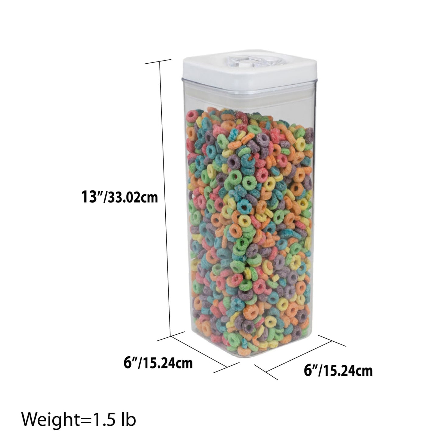 3.1 Liter Twist 'N Lock Air-Tight Square Plastic Canister, White