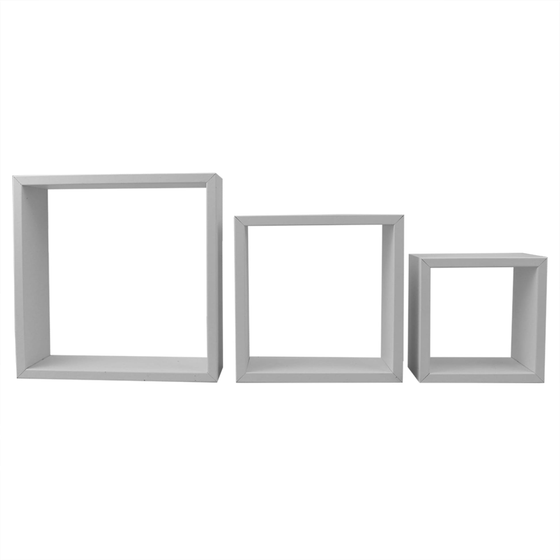 Dolle Long Cube Floating Wall Shelves - 3 Piece Set - White