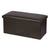 Home Basics Faux Leather Storage Ottoman, Brown - Brown