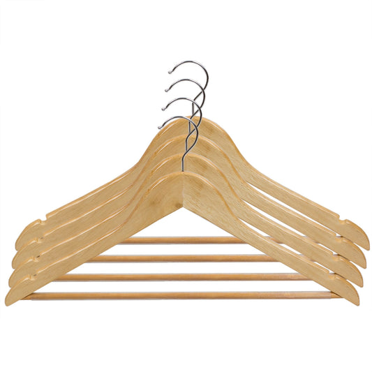 Non-Slip Wood Hanger, (Pack of 5), Natural