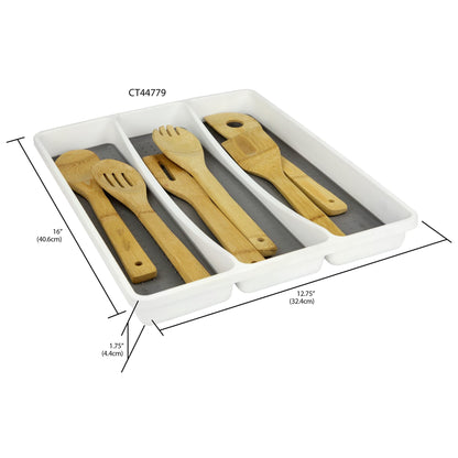 Utensil Tray with Rubber Lined Compartments