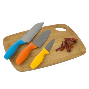 3 Piece Stainless Steel  Knife Set with Colorful Slip Covers