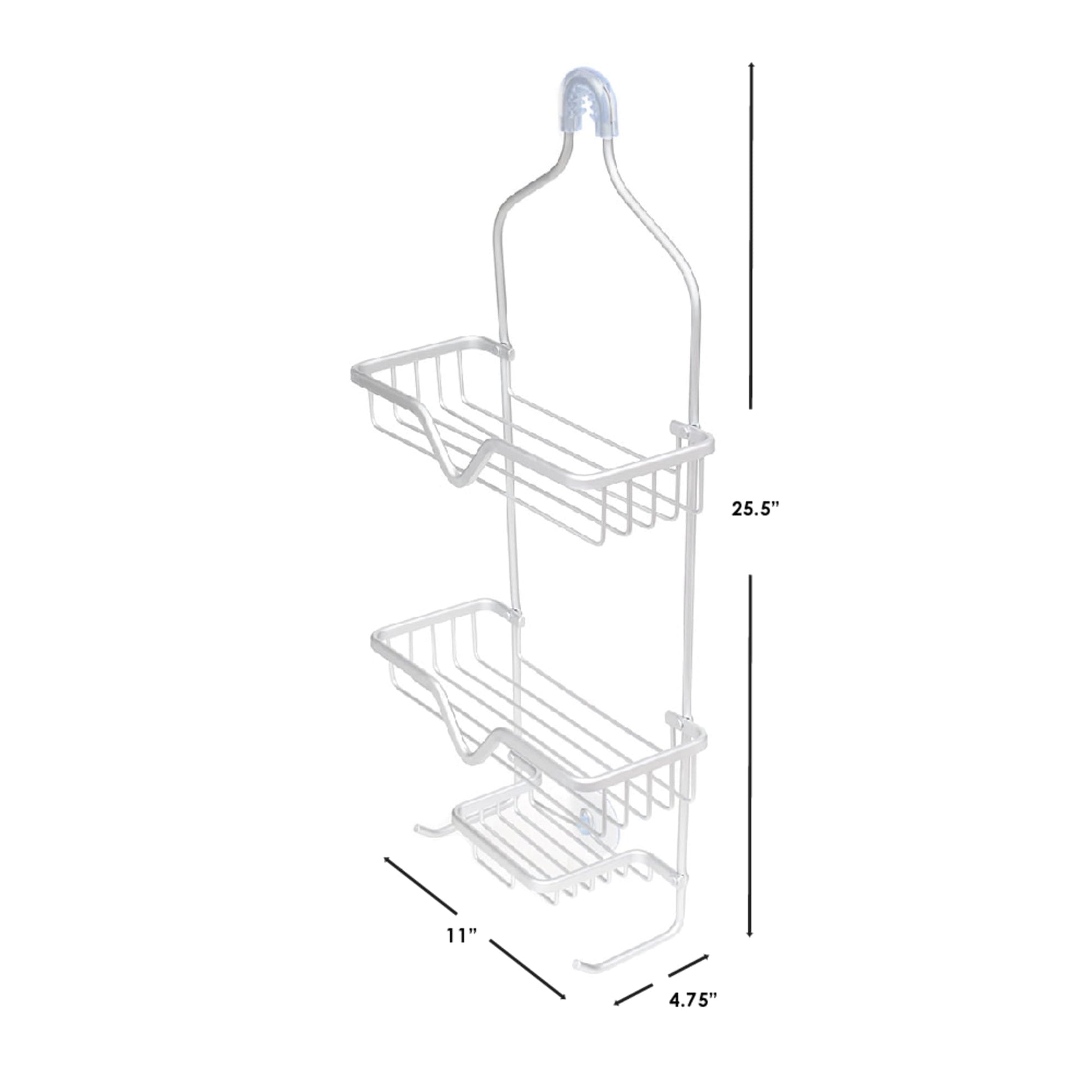 iDesign, Metal Wire Corner Standing Shower Caddy 3-Tier Bath Shelf Baskets,  Bronze