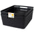 Home Basics Trellis 13.5"" x 11.25"" x 5.25"" Multi-Purpose Stackable Plastic Storage Basket, (Pack of 2), Black - Black
