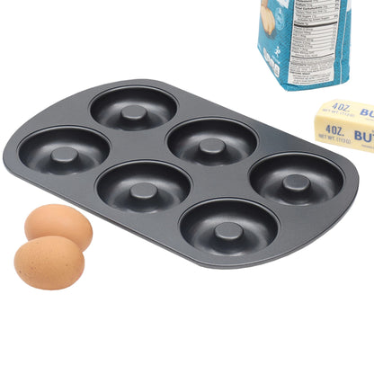 6-Cup Non-Stick Donut Pan, Black