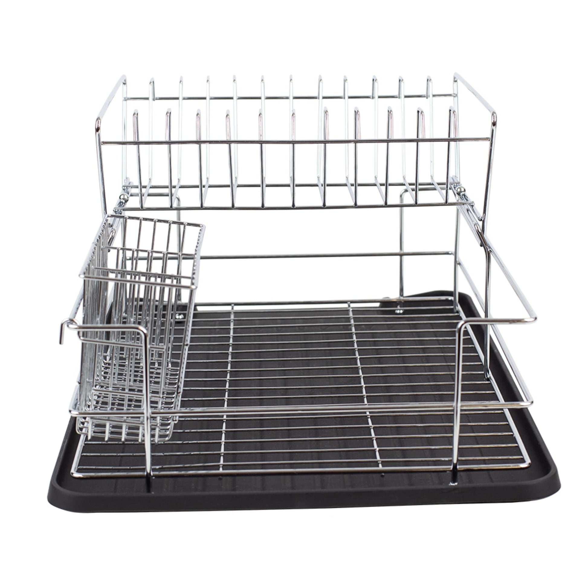 Modern Kitchen Deluxe 2 Tier Chrome Finished - Black Dish Drying