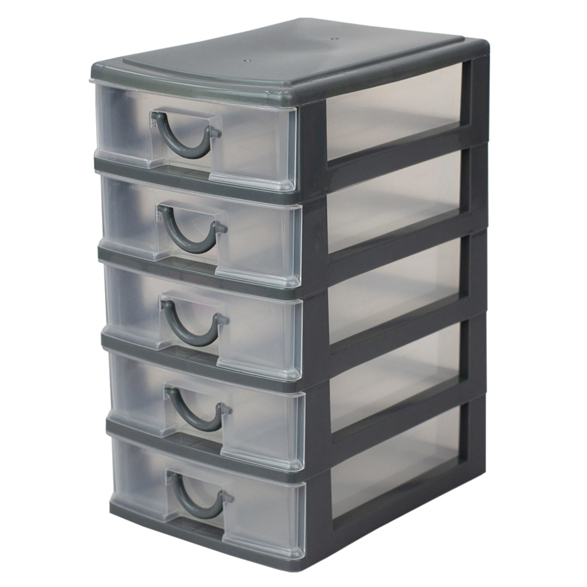 at Home Plastic 5-Compartment Clear Drawer Organizer