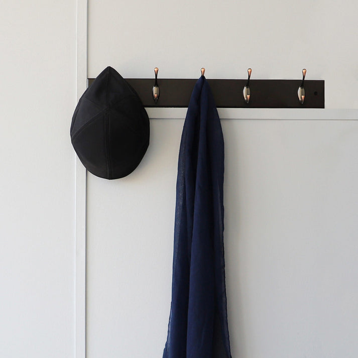 5 Double Hook Wall Mounted Hanging Rack, Brown | STORAGE ORGANIZATION ...