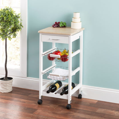 Kitchen Trolley with Drawers and Baskets