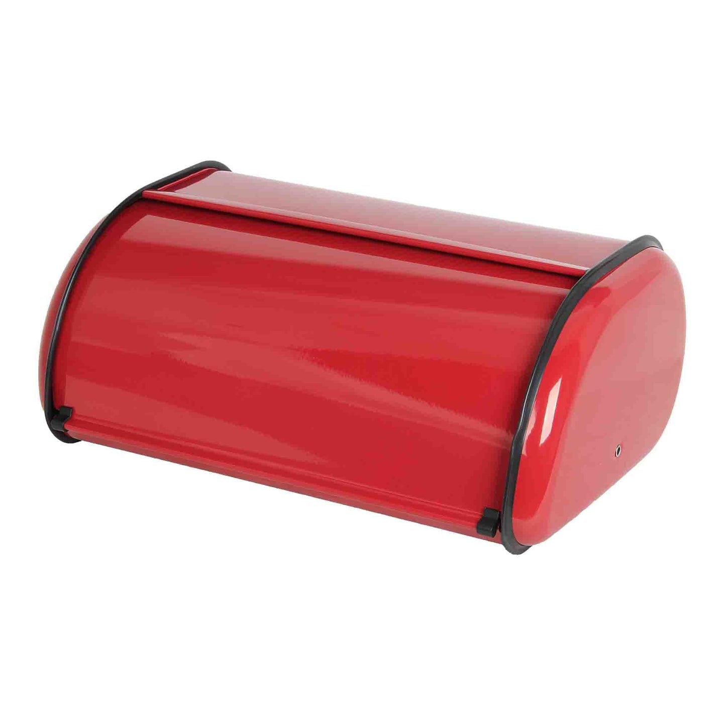 Roll -Top Lid Steel Bread Box, Red