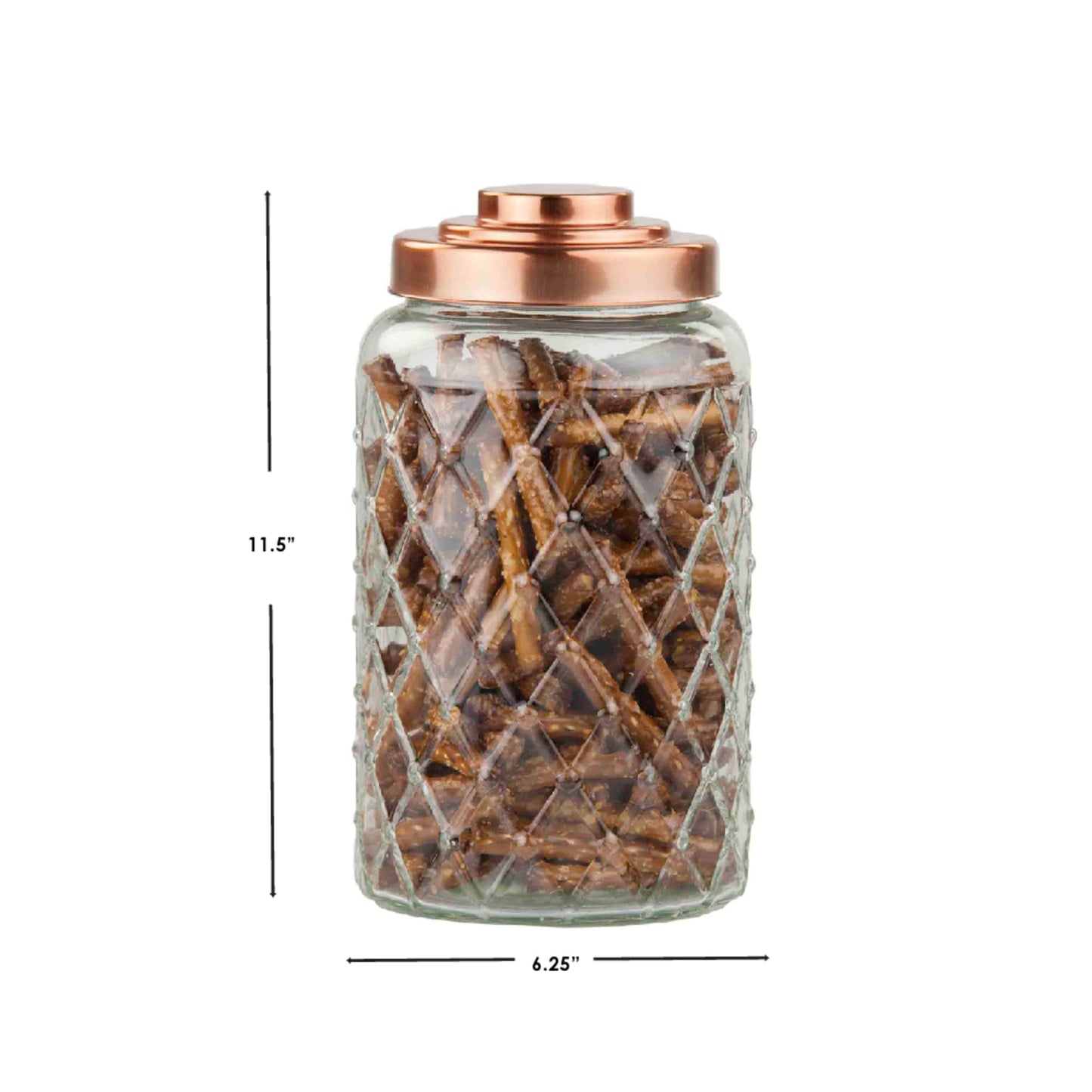 Home Basics Small 2.6 Lt Textured Glass Jar with Gleaming Air-Tight Copper  Top, Each - Fry's Food Stores