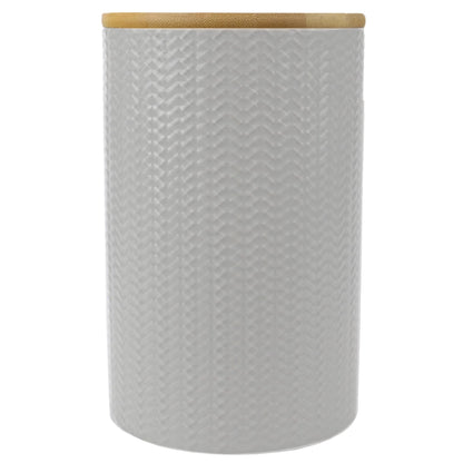 Wave Large Ceramic Canister, White
