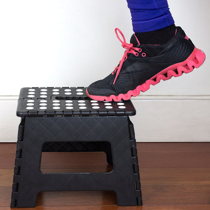 Small Plastic Folding Stool with Non-Slip Dots