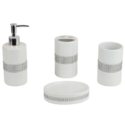 4 Piece Bathroom Accessory Set - Includes Soap Dispenser