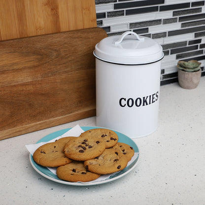 Countryside Cookies Tin Canister, White