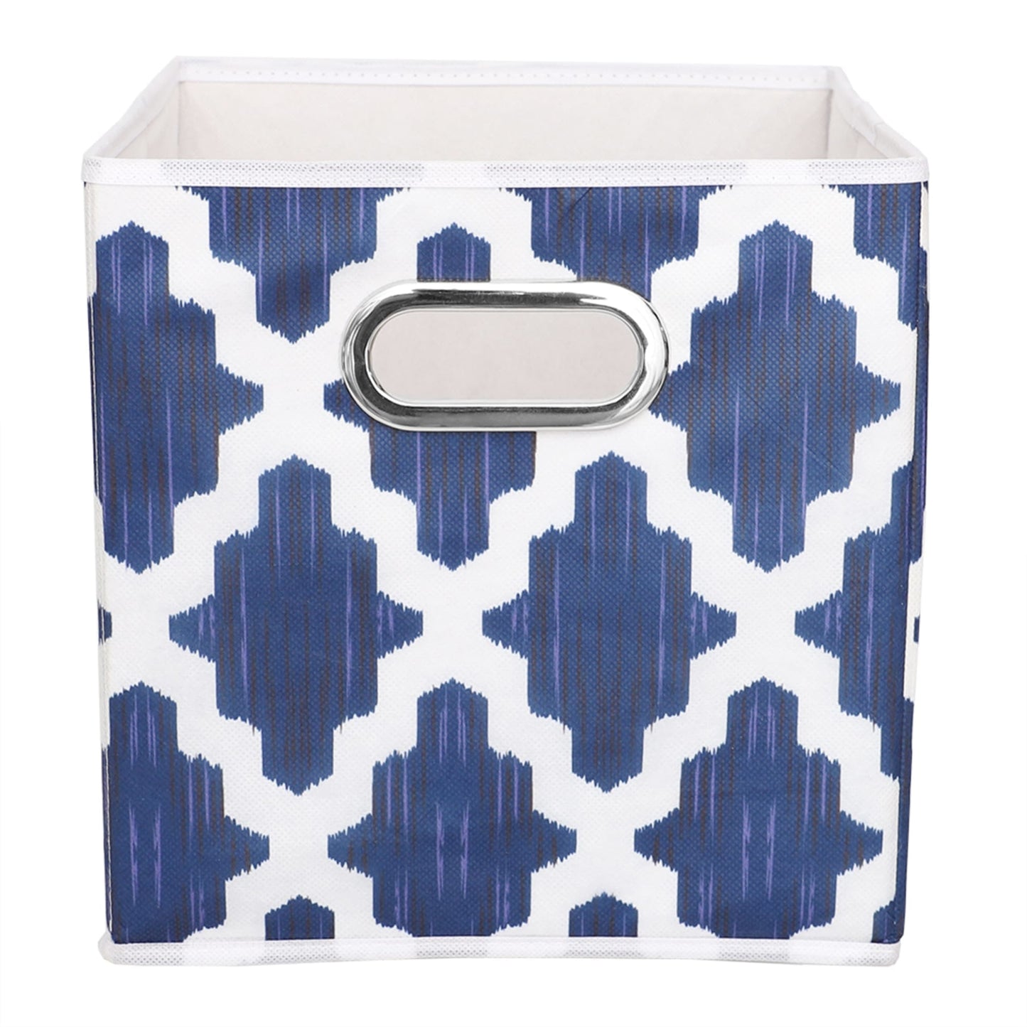 Lattice Collapsible Non-Woven Storage Bin with Grommet Handle, Navy