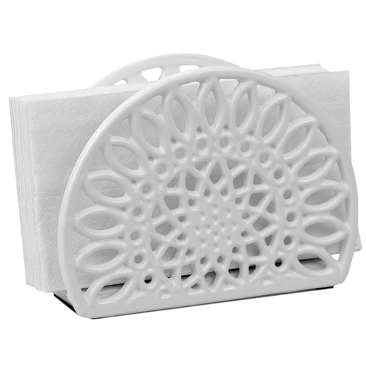 Sunflower Cast Iron Napkin Holder, White