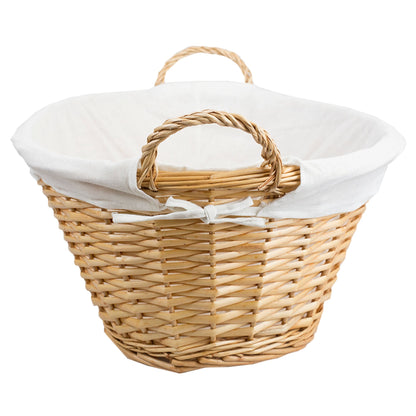 Wicker Laundry Basket with Removeable Liner, Natural