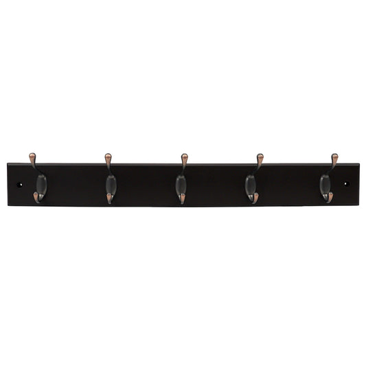 5 Double Hook Wall Mounted Hanging Rack, Brown