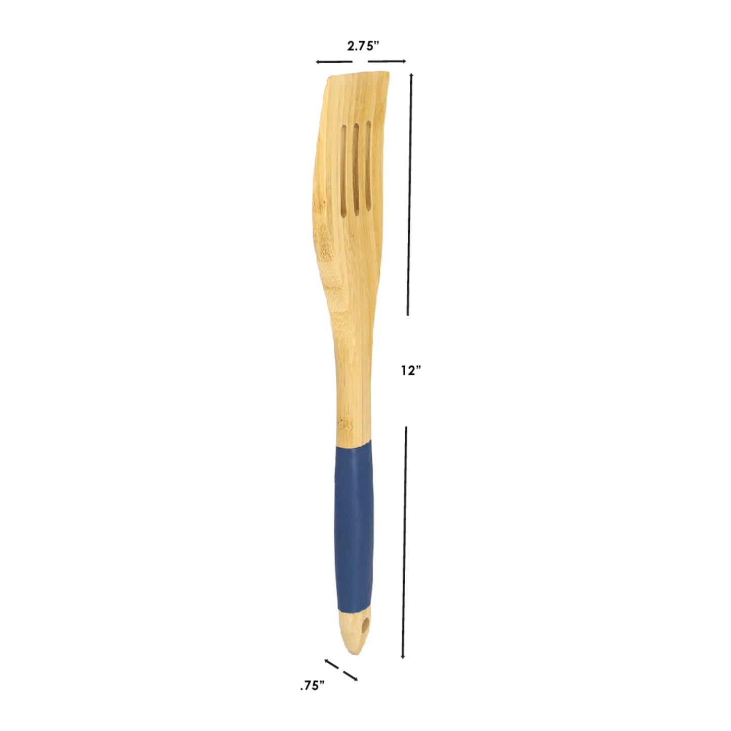 Michael Graves Design Slotted Bamboo Spatula with Indigo Silicone Handle