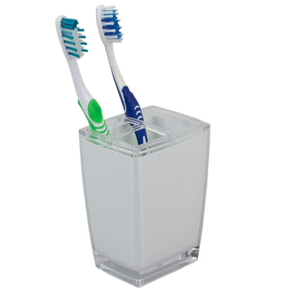 Break-Resistant Plastic Toothbrush Holder, White