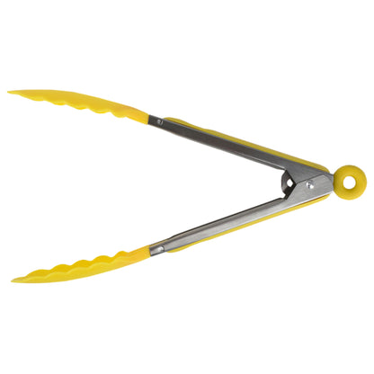 Home Basics 9" Salad Tongs - Yellow