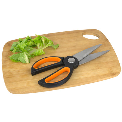 Home Basics Kitchen Shears with Silicone Grip Handles - Orange