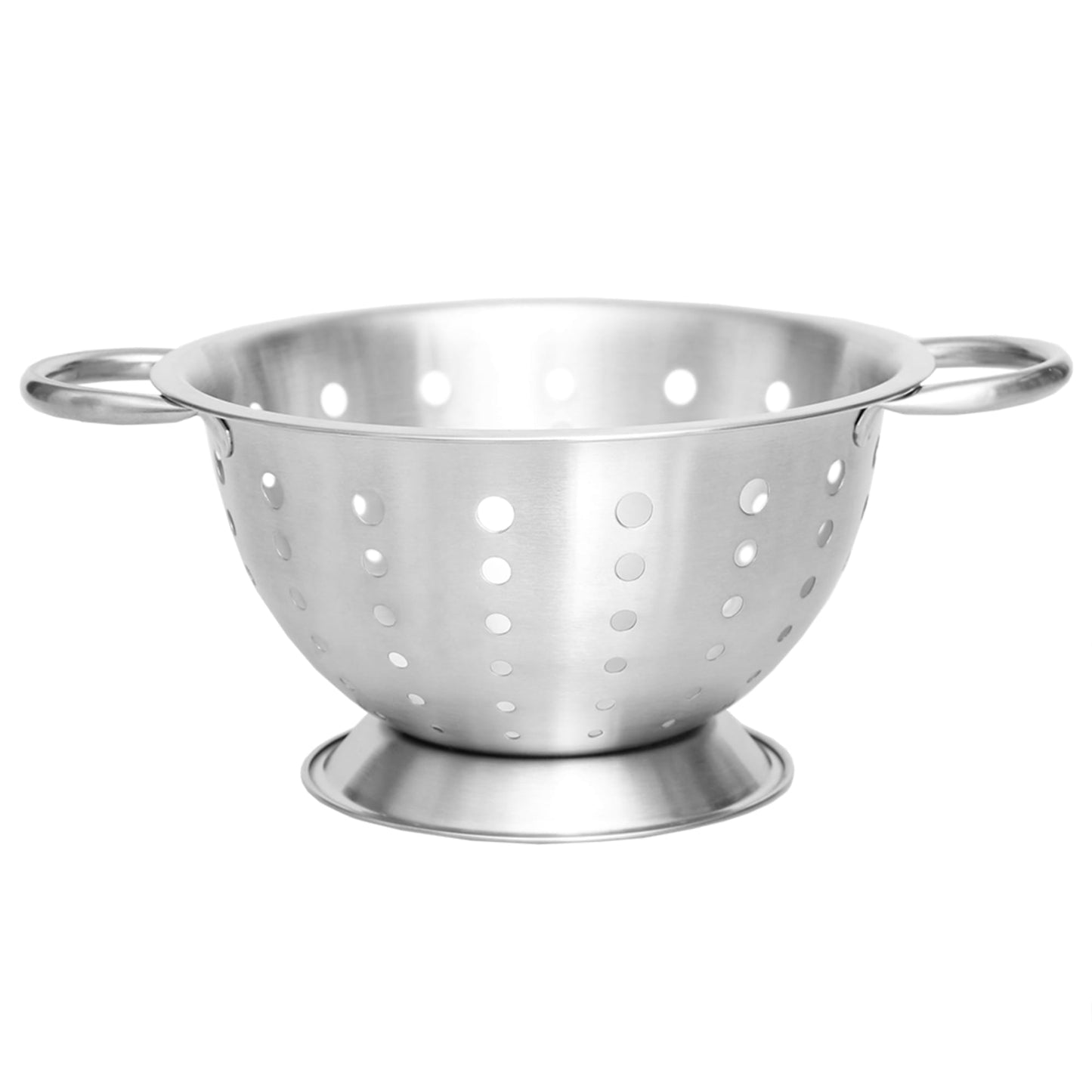 3 Qt Deep Stainless Steel Colander with Easy Grip Handles, Silver