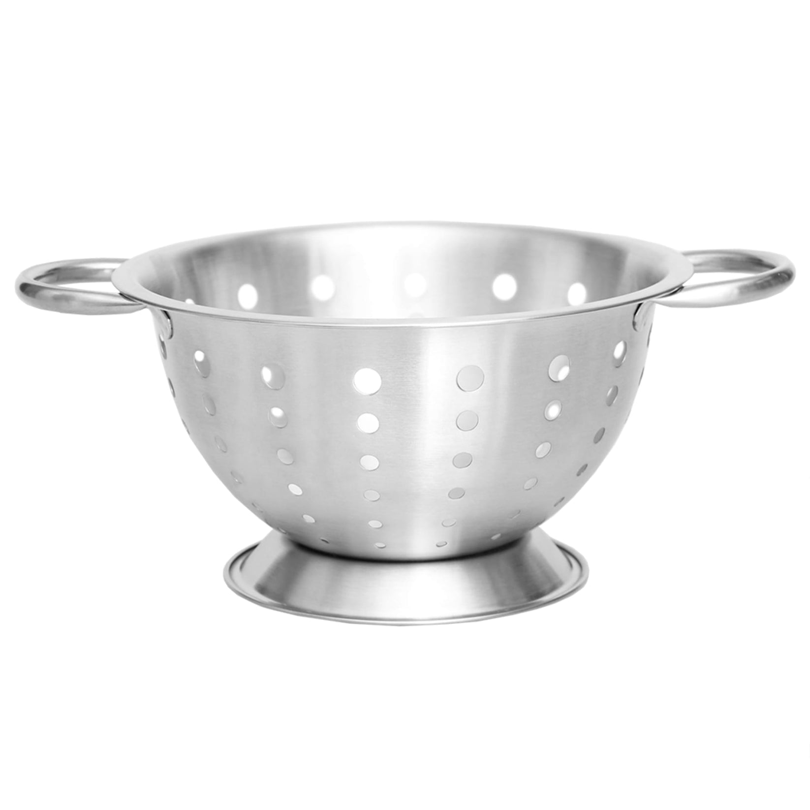 3 Qt Deep Stainless Steel Colander With Easy Grip Handles, Silver 