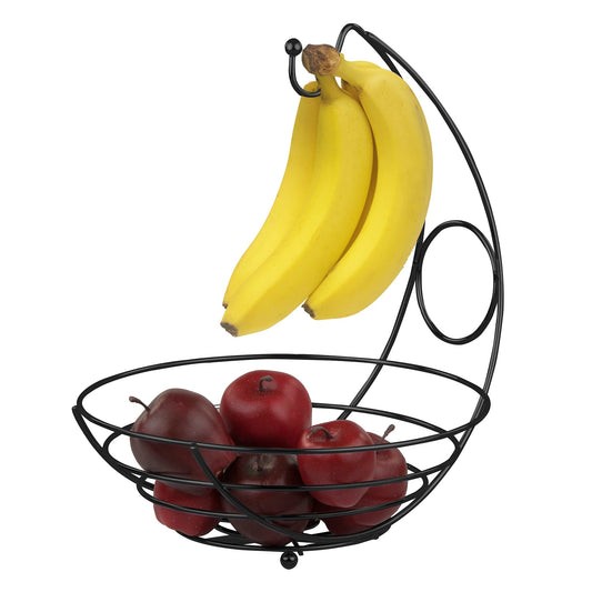 Wire Collection Fruit Bowl with Banana Tree, Black