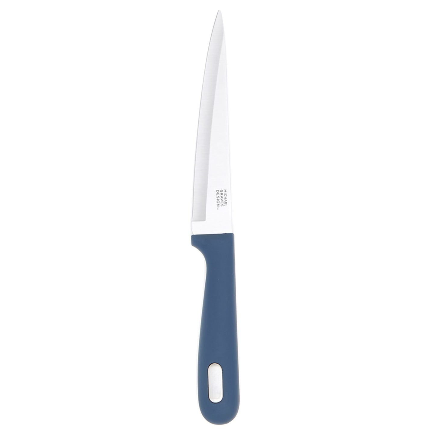 Michael Graves Design Comfortable Grip 5 inch Stainless Steel Utility Knife, Indigo