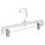Crystal Plastic Straight Skirt Hanger with Metal Clips, Clear