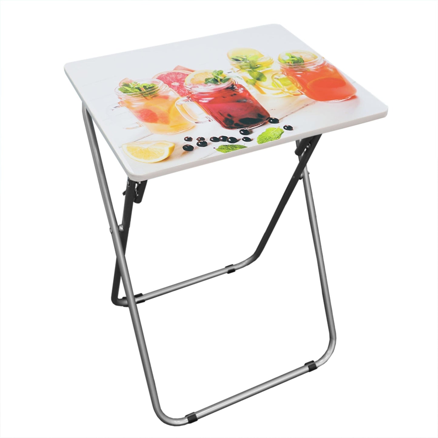 Cocktails Multi-Purpose Foldable TV Tray Table, White