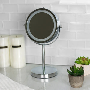 Cosmetic Mirror with LED Light, Chrome