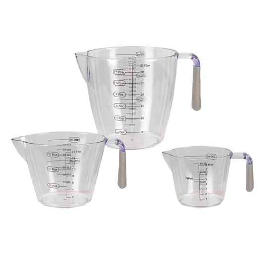 3 Piece Measuring Cup with Rubber Grip