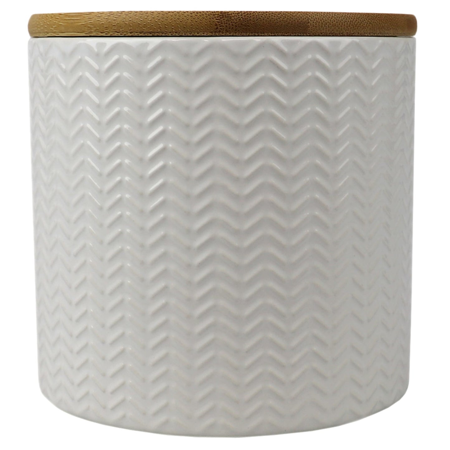 Wave Small Ceramic Canister, White