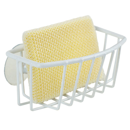 Vinyl Coated Steel  Sponge Holder with Suction Cups, White