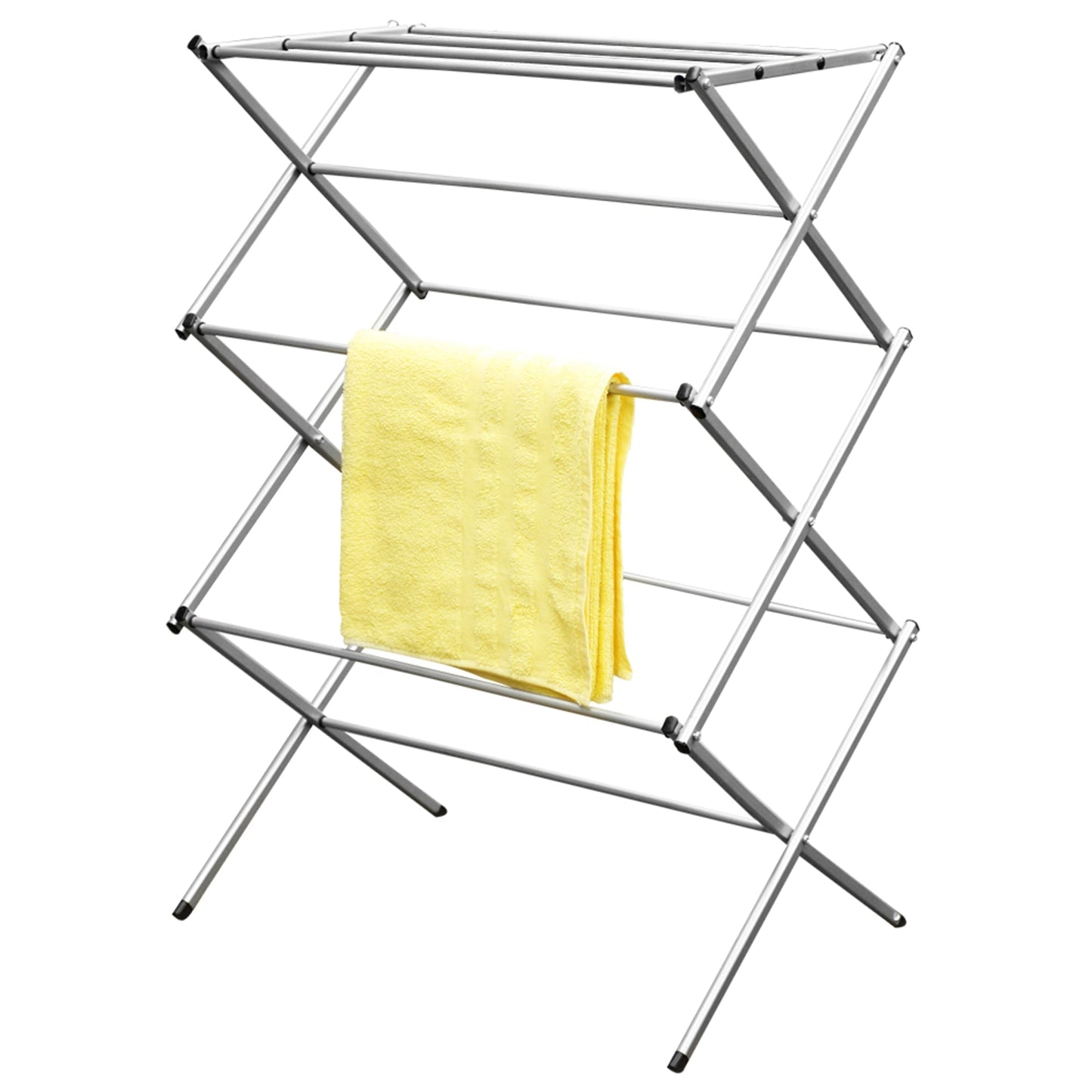 3 Tier Rust-Proof Enamel Coated Steel Collapsible Clothes Drying Rack, Grey