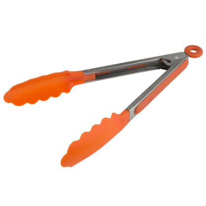 Home Basics 9" Salad Tongs - Orange