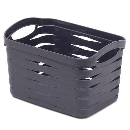 Home Basics Avaris Medium Plastic Storage Basket, Grey - Grey