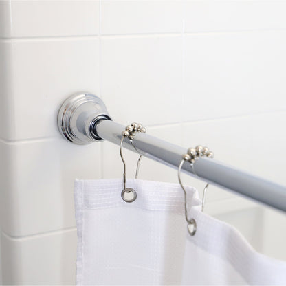 Empire 47-72” Adjustable Tension Mounted Straight Steel Shower Curtain Rod, Chrome